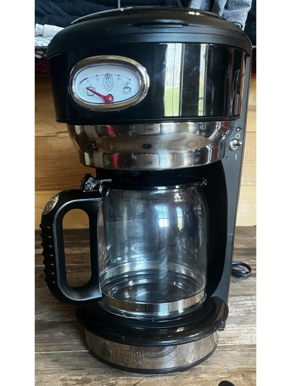 Russell Hobbs CM3100 8 Cup Retro Coffee Maker Tested Works Stainless & Black